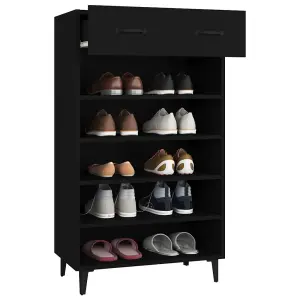 Shoe Cabinet Black 60x35x105 cm Engineered Wood