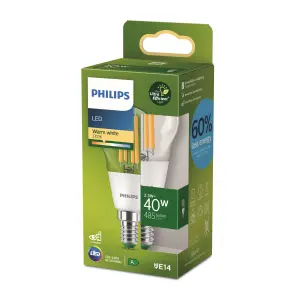 Philips E14 2.3W 485lm 360° Transparent Golf ball Warm white LED Light bulb