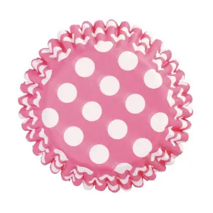 Culpitt Polka Dot Muffin and Cupcake Cases (Pack of 54) White/Pink (One Size)