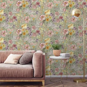 Wildflowers Wallpaper Sage Grandeco A61601