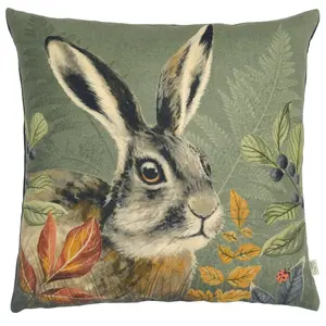 Evans Lichfield Forest Hare Profile Hare Feather Rich Cushion