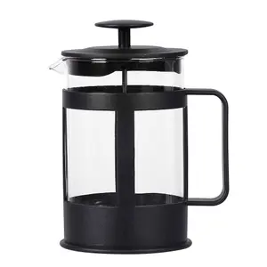 URBNLIVING 800ml Black Cafetiere Filter Coffee Tea Pot Press Brewer Maker Glass Plunger Home Kit