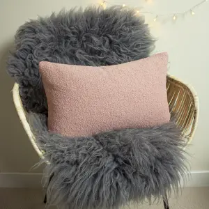 furn. Malham Shearling Fleece Rectangular Feather Filled Cushion