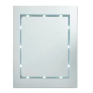 ValueLights Slim LED Battery Operated Illuminating Rectangular IP44 Rated Design Bathroom Mirror