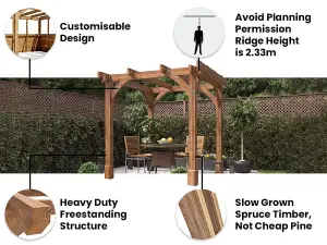 Dunster House Wooden Pergola Garden Plant Frame Furniture Kit Leviathan 2.5m x 2.5m