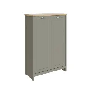 GFW Lancaster 2 Door Shoe Cabinet Grey