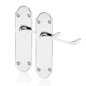 XFORT Richmond Lever Latch Scroll Polished Chrome Door Handles