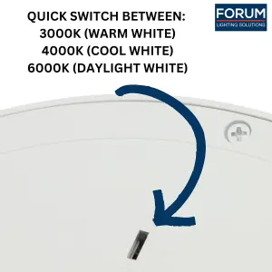 Forum Interior Lighting Wall and Ceiling Light 18W IP44 - 3 Colour Change Options - Chrome