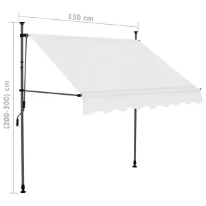 Berkfield Manual Retractable Awning with LED 150 cm Cream