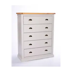 Loreo 5 Drawer Chest of Drawers Brass Cup Handle