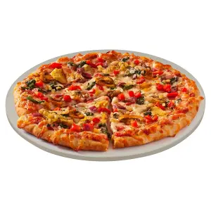 URBNLIVING 33cm Diameter Round Crispy Pizza Baking Stone Barbecue Ceramic Serving Tray Board