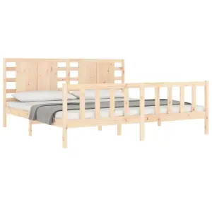 Berkfield Bed Frame with Headboard 200x200 cm Solid Wood