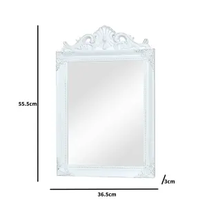 Melody Maison Antique White Wall Mirror 36cm x 55cm