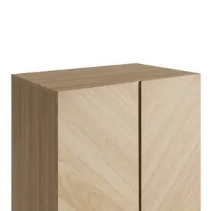 GFW Catania 2 Door 1 Drawer Wardrobe Euro Oak