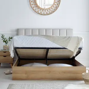 Modern Molle Wooden Ottoman Storage Bed Frame Including Headboard - King Size 5ft