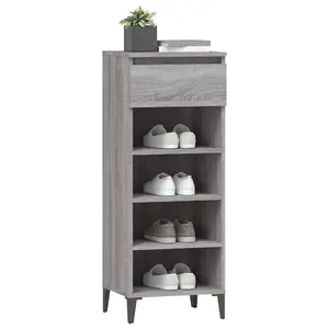 Berkfield Shoe Rack Grey Sonoma 40x36x105 cm Engineered Wood