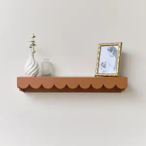 Melody Maison Rust Scalloped Wall Storage Shelf - 61cm