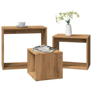 Side Tables 3 pcs Engineered Wood (Set of 3) Artisan Oak / Artisan Oak