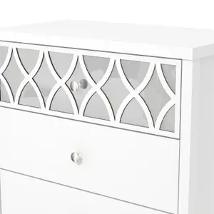 GFW Arianna 4 Drawer Chest with Mirror White