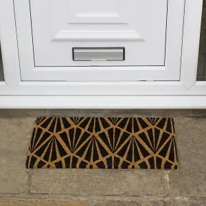 Eco-Friendly Latex Backed Coir Door Mat, Art Deco