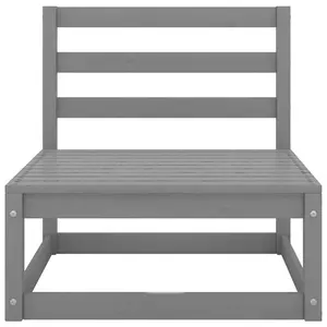 2 Piece Garden Lounge Set Grey Solid Pinewood