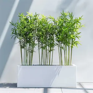 75cm Zinc Galvanised Matte White Trough Planter