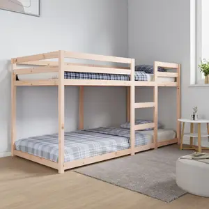 Cullompt Harriet Bee Bunk Bed 90x200 Cm Solid Wood Pine Brown / 80 x 200 cm