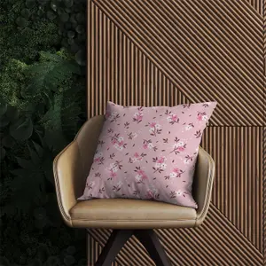 Pretty Pink Flower Pattern Outdoor Cushion 45cm x 45cm