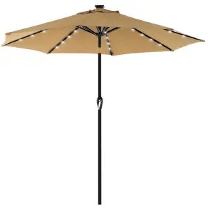 2.7 m Garden Parasol Umbrella with LED Lights Without Base UPF 50+ Outdoor