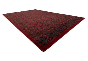 Wool carpet OMEGA BUCHARA frame, circles red 200x300 cm