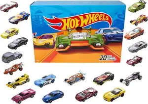 Hot Wheels Set Of 20 Toy Cars, Assorted Styles, Toy Trucks And Cars In 1:64 Scale With Realistic Details And Decos, Collectible Cars For Kids Ages 3