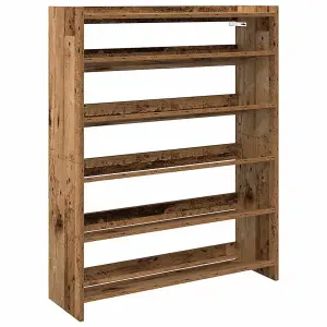 Berkfield Shoe Rack Old Wood 80x25x100 cm Engineered Wood