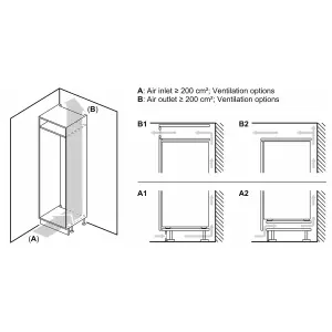 Bosch KIN86VSE0G 60:40 Integrated Frost free Fridge freezer
