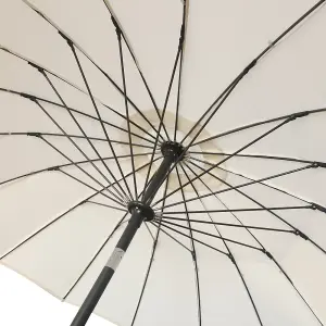 SunDaze 2.7M Cream Garden Fiberglass Rib Parasol with Crank Tilt Mechanism Outdoor Patio Umbrella