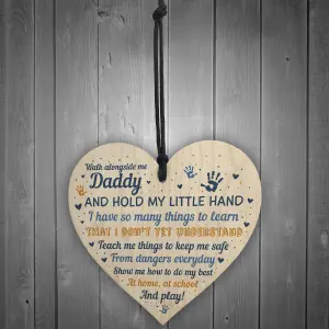 Red Ocean Daddy To Be Cards From Bump Wooden Heart Fathers Day Gift Baby Shower Gift New Baby Plaque