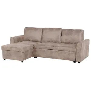 Corner Sofa NESNA Brown Faux Leather Right Hand