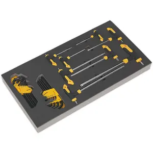 26 Piece T-Handle and TRX-Star Key Set with Tool Tray for Organized Tool Storage