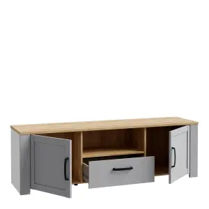 Bohol 2 Door 1 Drawer TV Unit in Riviera Oak/Grey Oak