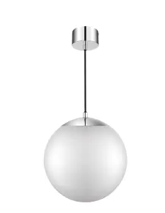 GoodHome Dacite White Chrome effect Pendant ceiling light, (Dia)280mm