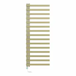 Right Radiators Prefilled Thermostatic Electric Heated Towel Rail Designer Ladder Warmer Rads - 1600x600mm Brushed Brass