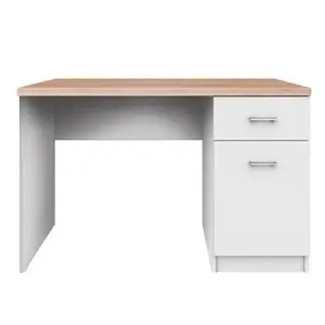 Andy Desk with Storage - White