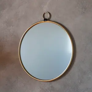 Aahil Metal Flat Wall Mirror Gold