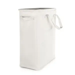 45L Slim Laundry Basket with Handles White