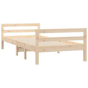 Berkfield Bed Frame 75x190 cm 2FT6 Small Single Solid Wood Pine