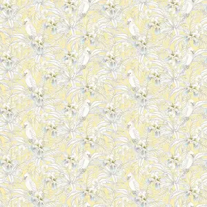 Bobbi Beck eco-friendly yellow tropical bird wallpaper