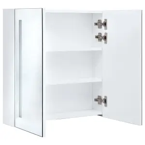 Berkfield LED Bathroom Mirror Cabinet 60x14x62 cm