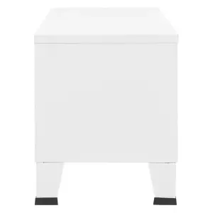 Berkfield Industrial TV Cabinet White 105x35x42 cm Metal