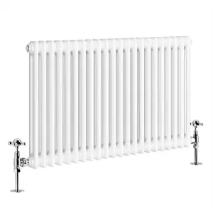 G-Rad White Double Column Horizontal Radiator - (H) 600 x (W) 990mm