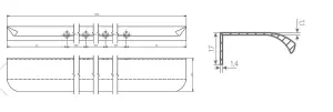 HEXA - edge handle, 1200mm, aluminium