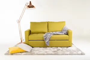 Stylish and Comfortable 2 Seater Fabric Sofa Bed, Modern Style, Living Room Furniture - Lime